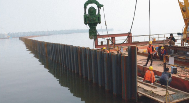 鋼板樁應用于武漢東湖隧道工程